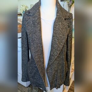 Cozy Staccato sweater jacket. Rich charcoal gray, Great Style